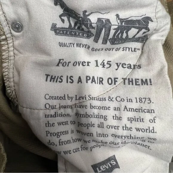 Levi's 511 Ribbed Corduroy Tan Straight Leg Jeans W29L30 - Picture 3 of 9